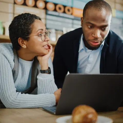 Couple going over numbers