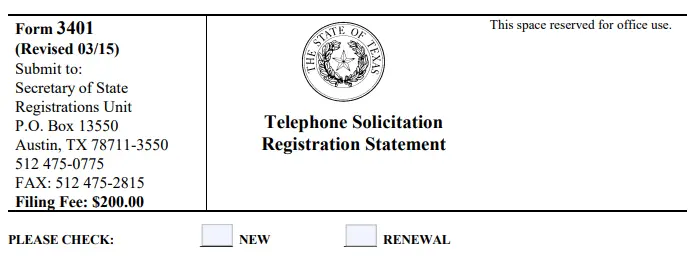 Form 3401