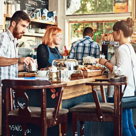 Small business owner customer