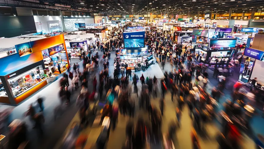 Tradeshow floor blurred